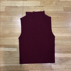 Abound Sleeveless Burgundy Ribbed Mock Neck